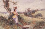 Myles Birket Foster,RWS The Milkmaid oil painting reproduction